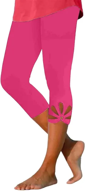 Women Capri Leggings 2025 Dressy Casual Summer Capris Comfy Knee Length Crop Pants Trendy Workout Compression Pants