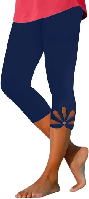 Women Capri Leggings 2025 Dressy Casual Summer Capris Comfy Knee Length Crop Pants Trendy Workout Compression Pants