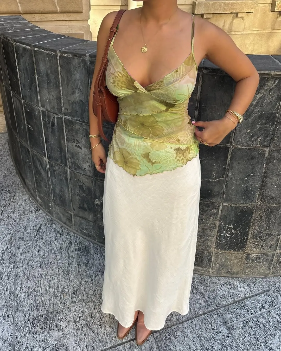 Women Floral Print Camisole Y2k V Neck Mesh Sheer Tank Top Coquette Spaghetti Strap Ruffle Layered Cami Tops