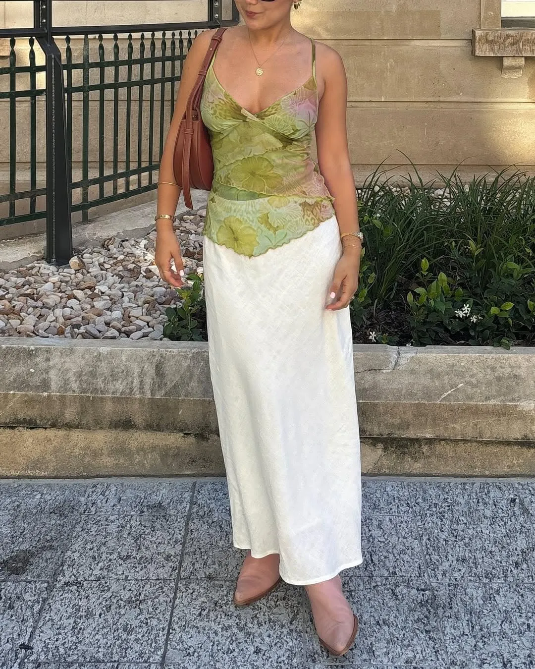 Women Floral Print Camisole Y2k V Neck Mesh Sheer Tank Top Coquette Spaghetti Strap Ruffle Layered Cami Tops