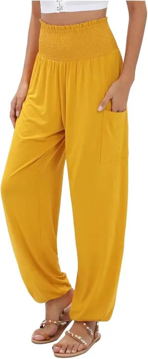 Women Linen Blend Summer Striped Pants Low Waist Bootcut Slim-Fit Trousers Business Work