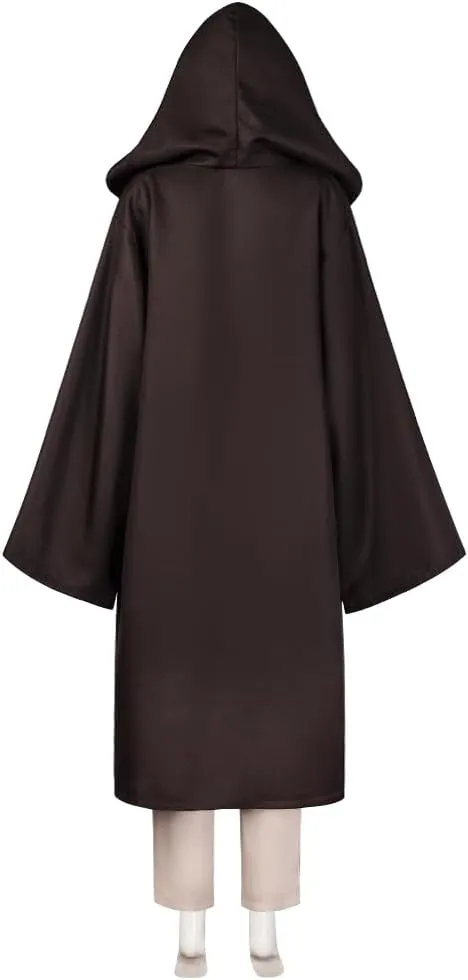 Women Master Indara Costume with Cloak Halloween Cosplay Party Tunic Hooded Robe Uniform, standard, Black