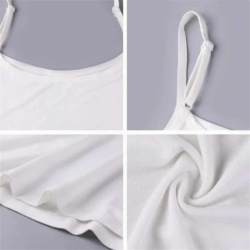 Women Spaghtti Strap Camisoles Solid Color Tank Tops Basic Sleeveless Cami Adjustable Strap Cropped Vests