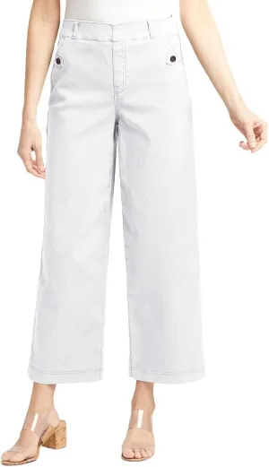 Women Stretch Twill Cropped Wide Leg Dress Pants High Waist Casual Palazzo Trousers Baggy Business Work Trousers Long