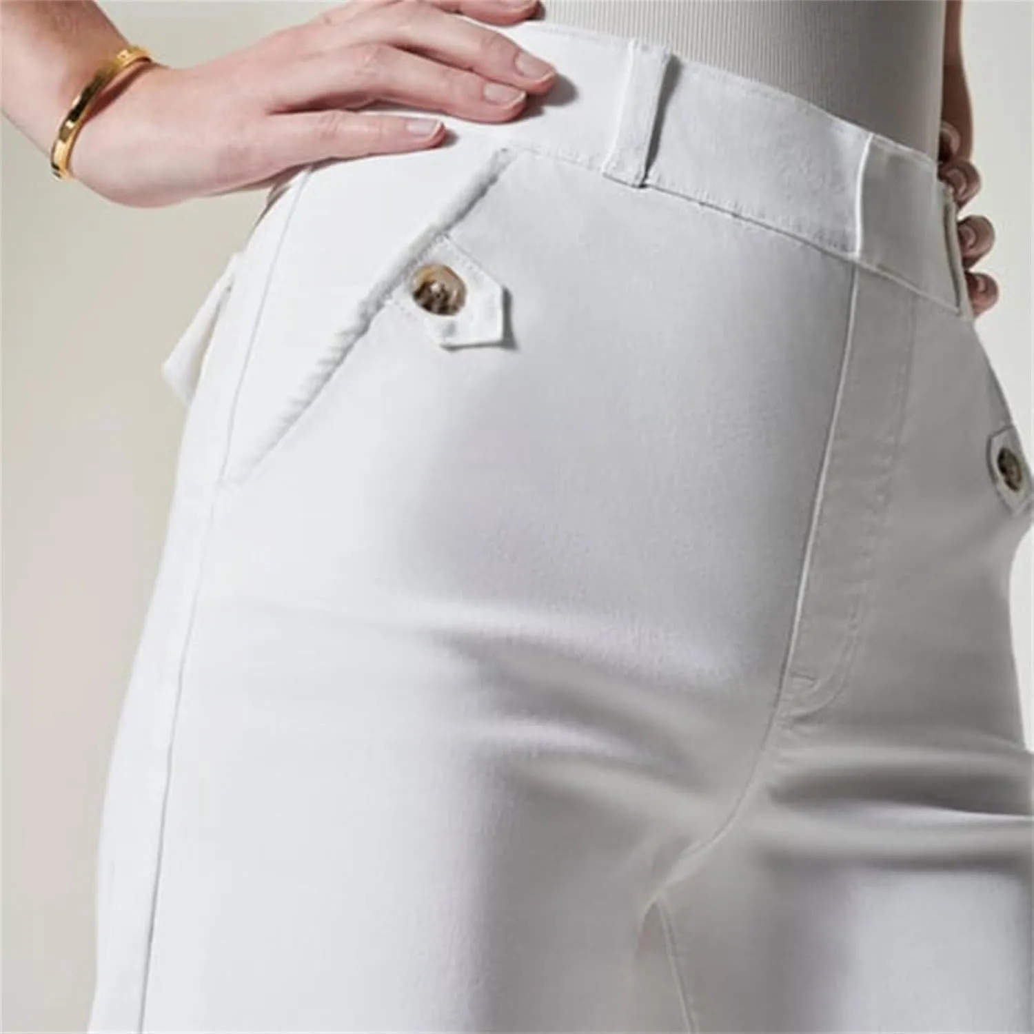 Women Stretch Twill Cropped Wide Leg Dress Pants High Waist Casual Palazzo Trousers Baggy Business Work Trousers Long