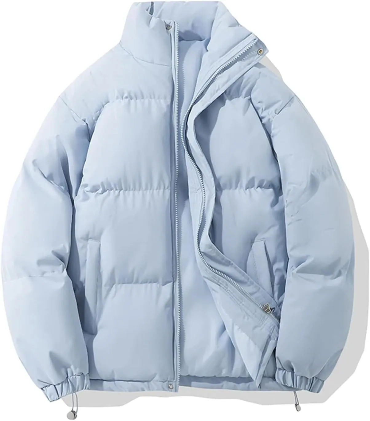 Women Winter Vintage Warm Puffer Jacket High Neck Zipper Design Cotton-Padded Coat