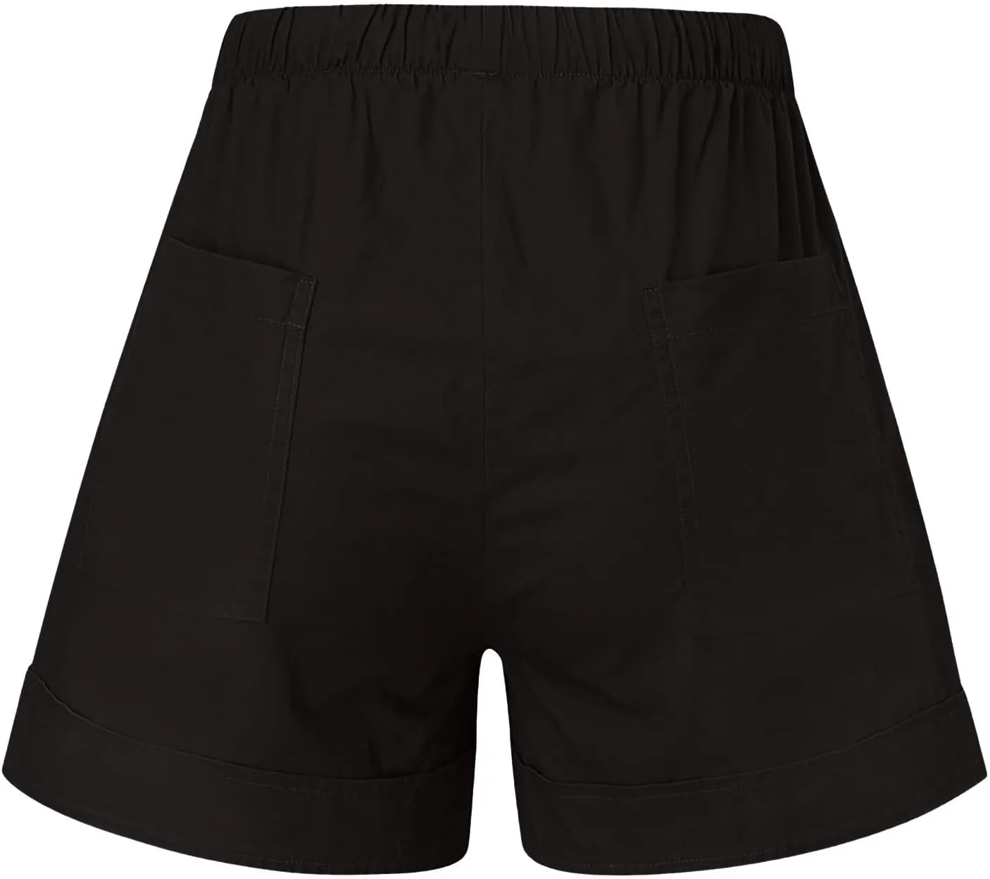 Womens Cotton Shorts 2025 Summer Plus Size Elastic Waist Drawstring Short Pants with Pockets Beach Trendy Clothes