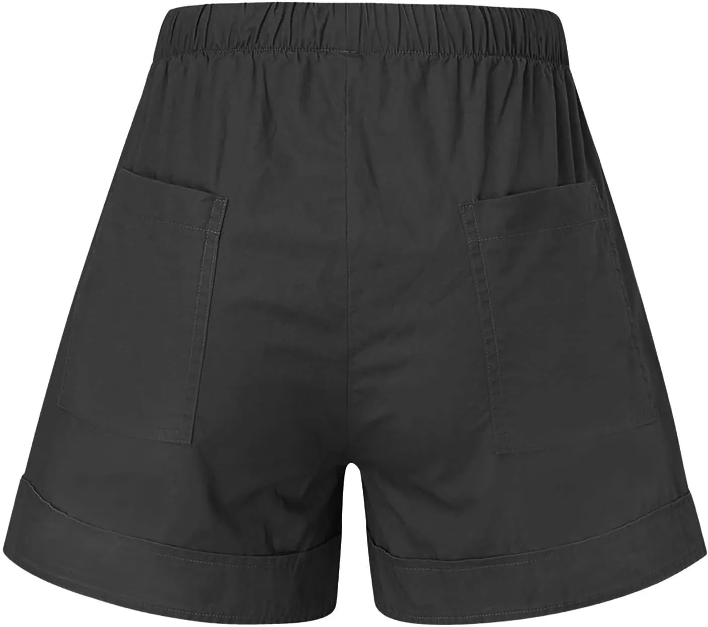 Womens Cotton Shorts 2025 Summer Plus Size Elastic Waist Drawstring Short Pants with Pockets Beach Trendy Clothes