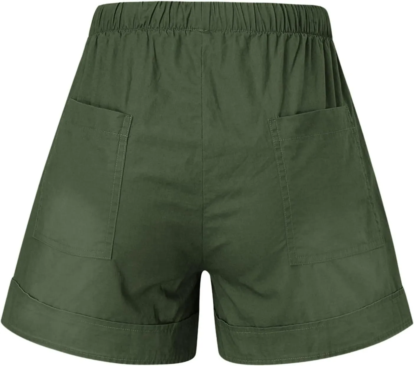 Womens Cotton Shorts 2025 Summer Plus Size Elastic Waist Drawstring Short Pants with Pockets Beach Trendy Clothes
