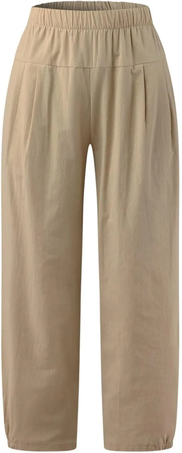 Women's Fleece Lined Pants Winter Colorful Beach Palazzo with Pockets Straight Leg Flare Leggings