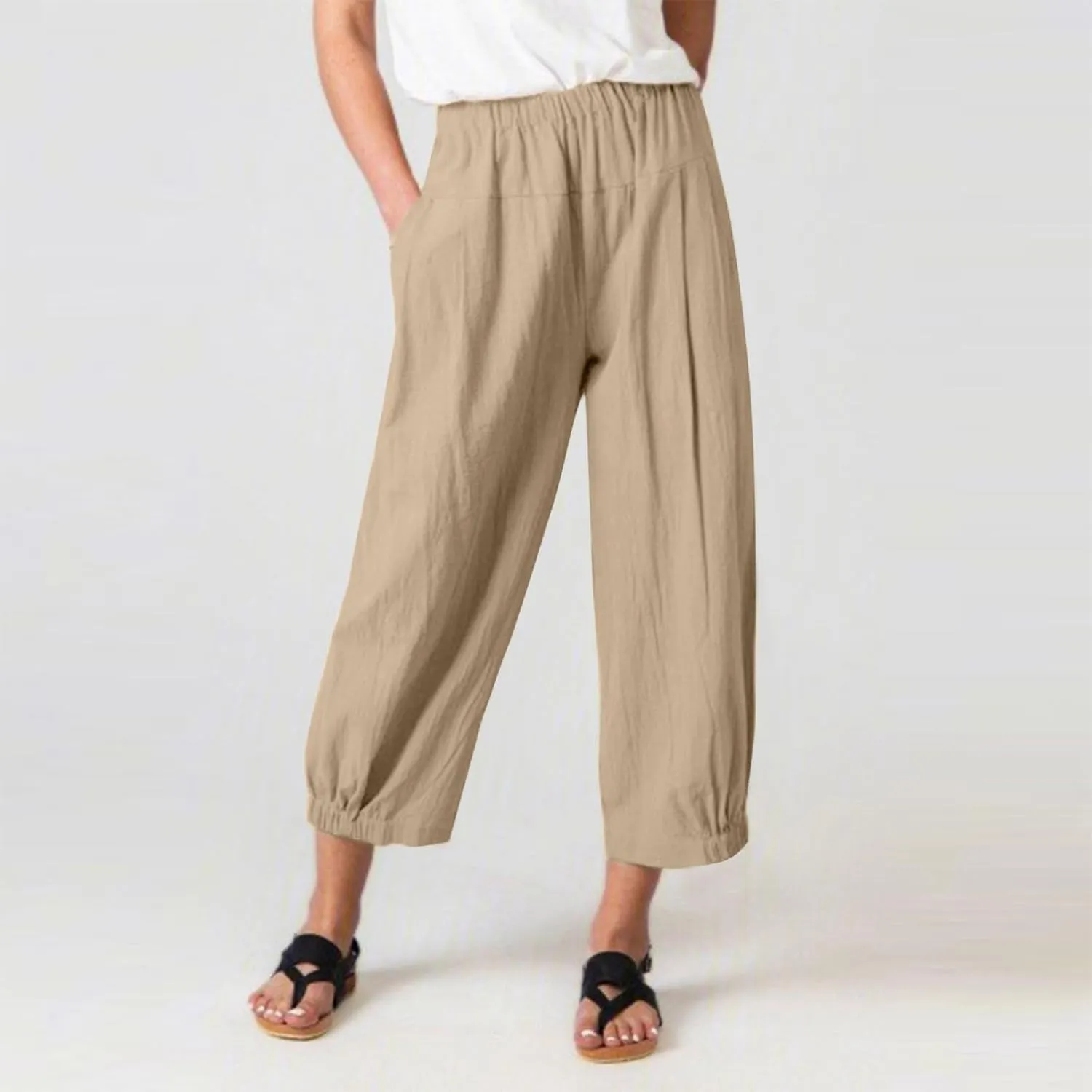 Women's Fleece Lined Pants Winter Colorful Beach Palazzo with Pockets Straight Leg Flare Leggings