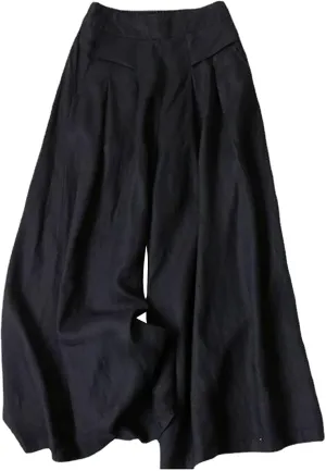 Womens Linen Summer Printed Palazzo Lounge Pants High Waist Stretchy Loose Fit Trousers Work Business