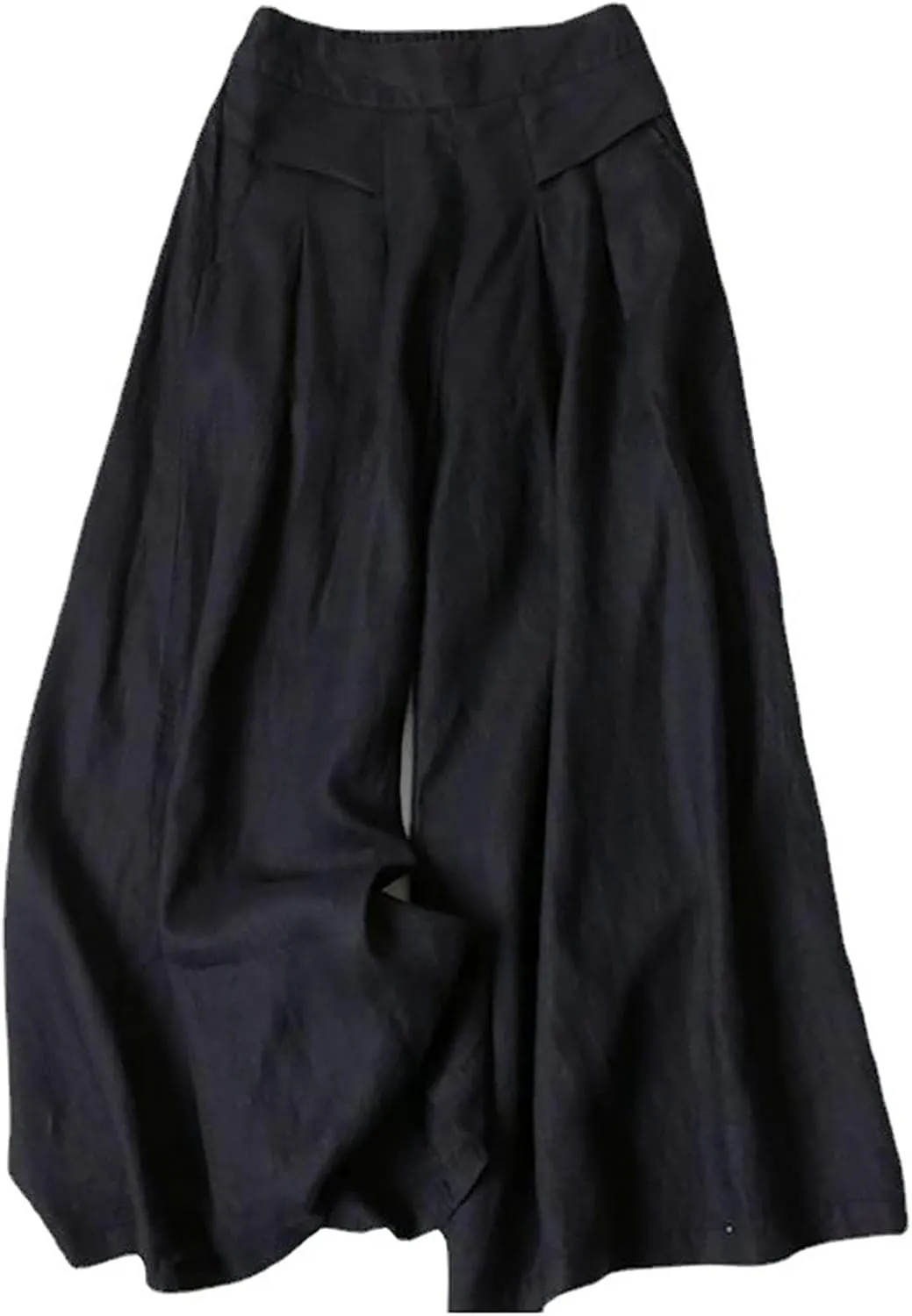 Womens Linen Summer Printed Palazzo Lounge Pants High Waist Stretchy Loose Fit Trousers Work Business