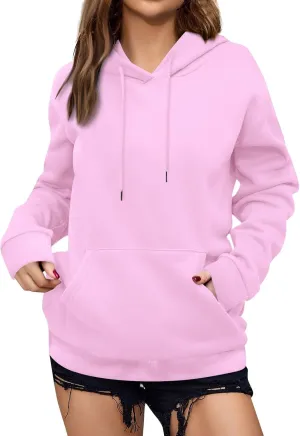 Women's Oversized Hoodies Lightweight Sweatshirts for Women 2024 Fall Solid Long Sleeve Pullover Tops with Pocket
