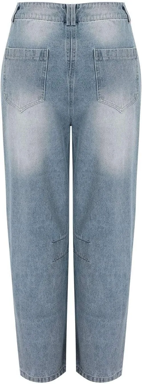 Women's Wide Leg Jeans High Waisted Jean Denim Pants with Pockets Casual Sweatpants Jeans Trousers