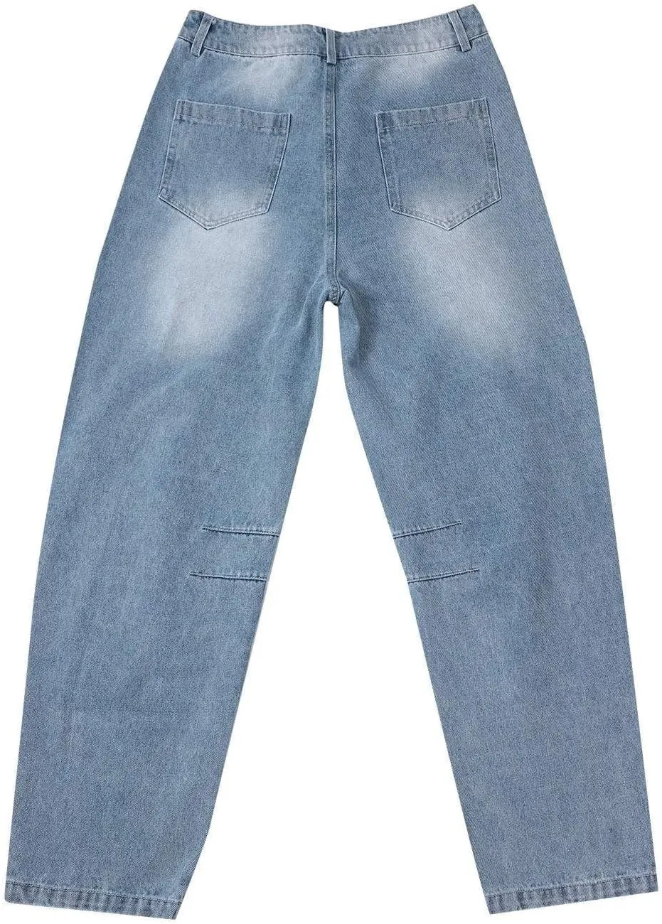 Women's Wide Leg Jeans High Waisted Jean Denim Pants with Pockets Casual Sweatpants Jeans Trousers