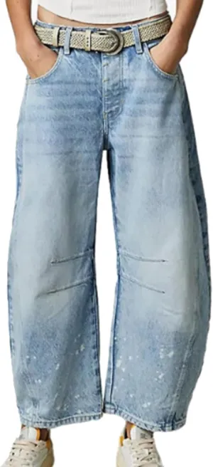 Women's Wide Leg Jeans High Waisted Jean Denim Pants with Pockets Casual Sweatpants Jeans Trousers