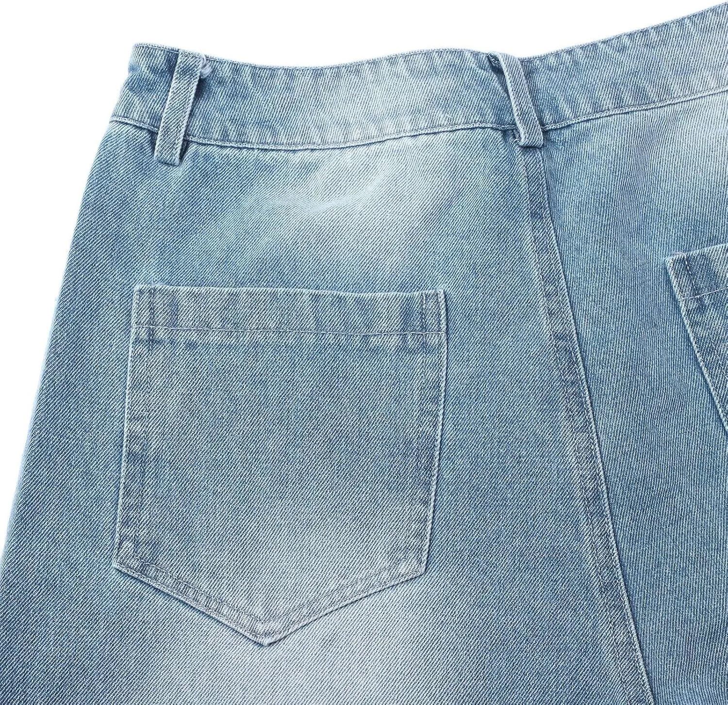 Women's Wide Leg Jeans High Waisted Jean Denim Pants with Pockets Casual Sweatpants Jeans Trousers