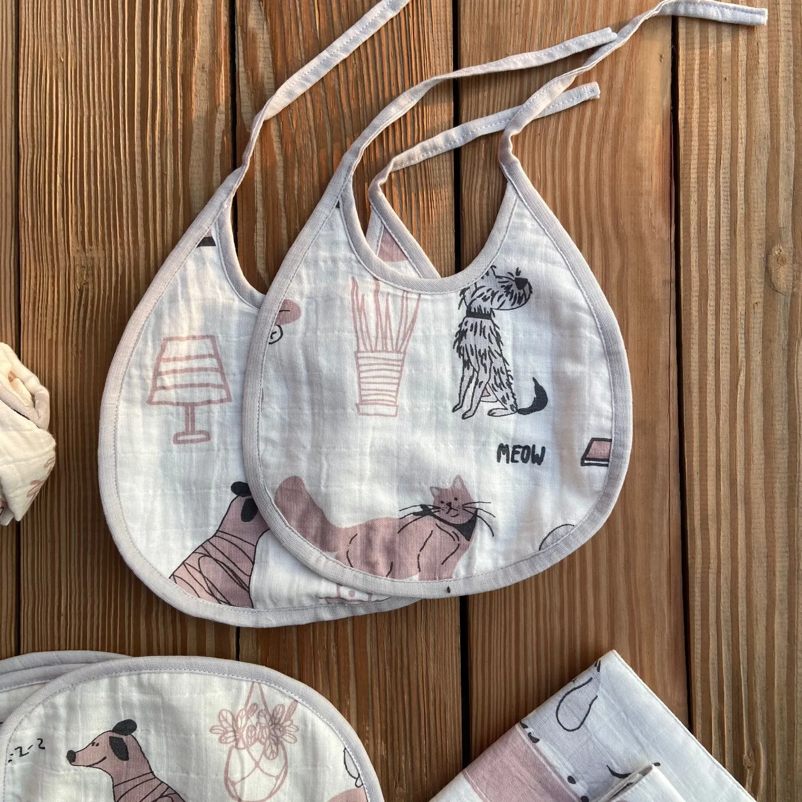 Woofles & Purrito Muslin Essential Combo   Custom Bunny Bag