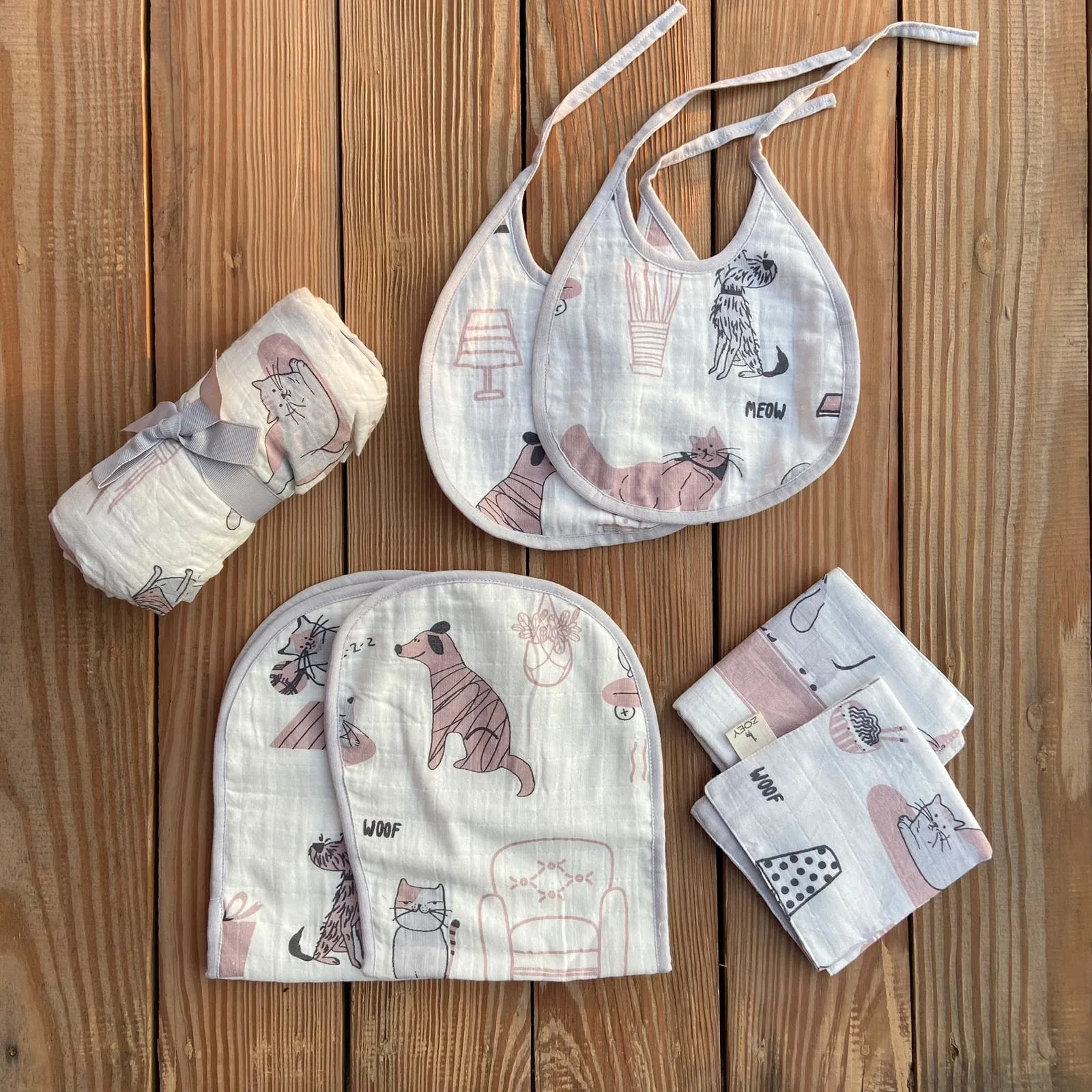 Woofles & Purrito Muslin Essential Combo   Custom Bunny Bag
