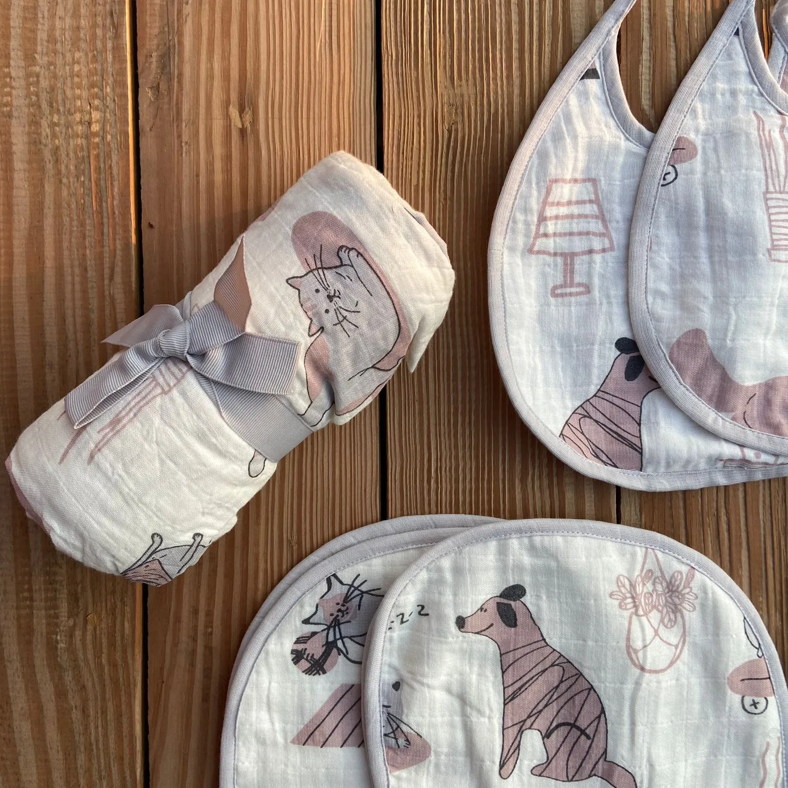 Woofles & Purrito Muslin Essential Combo   Custom Bunny Bag
