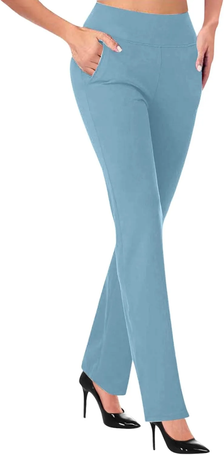 Yoga Pants for Women Butt Casual Work Pants Women High Waist Stretchy Trousers Pull On Slacks Fleeced Lined Yoga